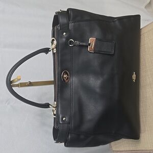 Coach Gramercy Black Leather Satchel